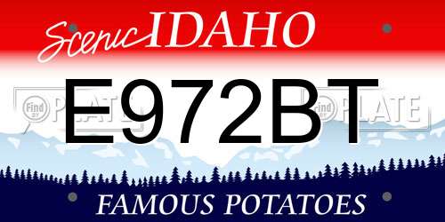 E972BT Idaho License Plate