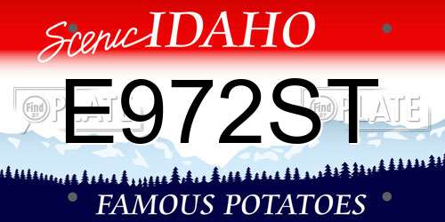 E972ST Idaho License Plate