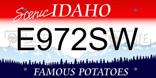 E972SW Idaho License Plate