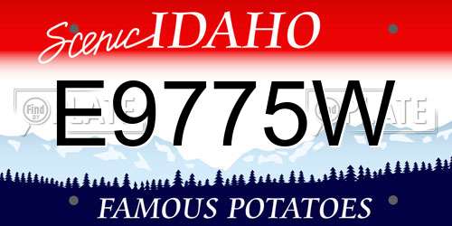 E9775W Idaho License Plate