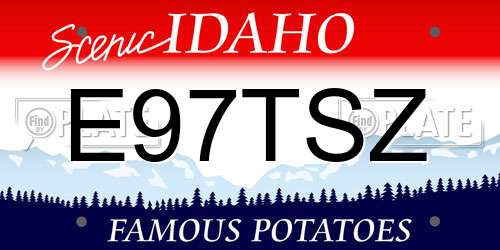 E97TSZ Idaho License Plate
