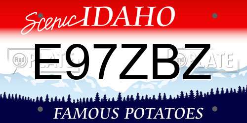E97ZBZ Idaho License Plate