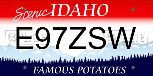 E97ZSW Idaho License Plate