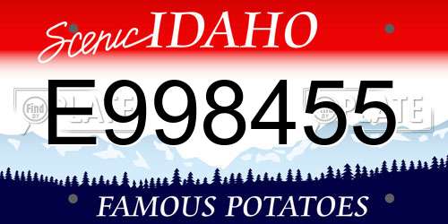E998455 Idaho License Plate