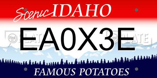 EA0X3E Idaho License Plate