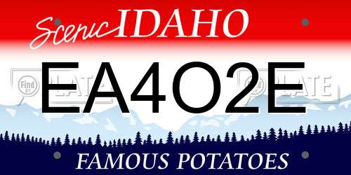 EA4O2E Idaho License Plate