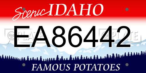 EA86442 Idaho License Plate