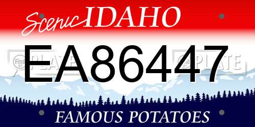 EA86447 Idaho License Plate
