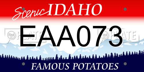 EAA073 Idaho License Plate