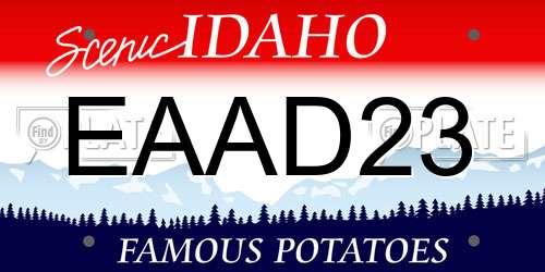 EAAD23 Idaho License Plate