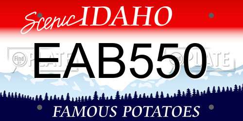 EAB550 Idaho License Plate