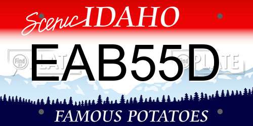 EAB55D Idaho License Plate