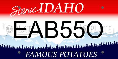 EAB55O Idaho License Plate