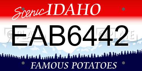 EAB6442 Idaho License Plate
