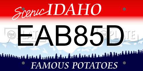 EAB85D Idaho License Plate