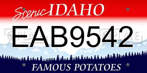 EAB9542 Idaho License Plate