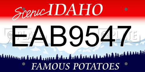 EAB9547 Idaho License Plate