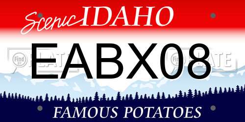EABX08 Idaho License Plate