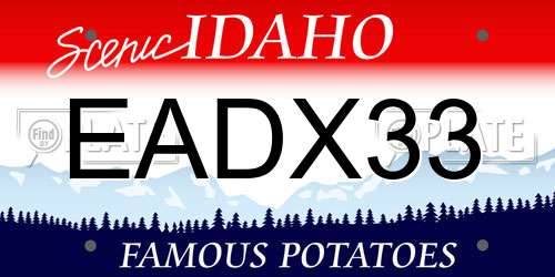 EADX33 Idaho License Plate