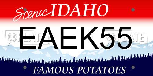 EAEK55 Idaho License Plate