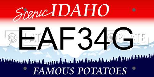 EAF34G Idaho License Plate