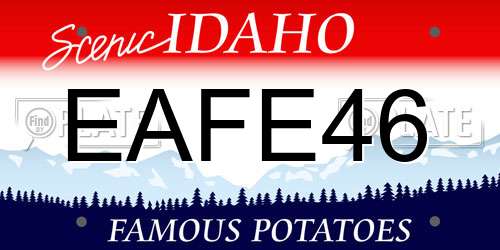 EAFE46 Idaho License Plate