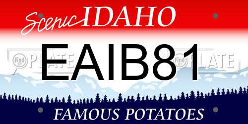 EAIB81 Idaho License Plate