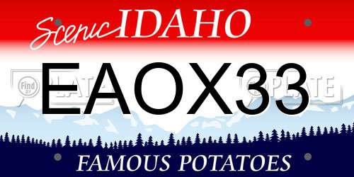EAOX33 Idaho License Plate