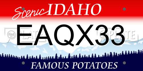 EAQX33 Idaho License Plate