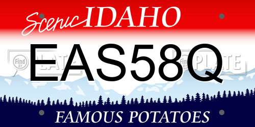 EAS58Q Idaho License Plate