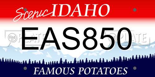 EAS850 Idaho License Plate
