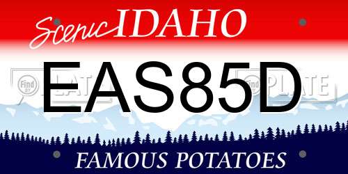 EAS85D Idaho License Plate