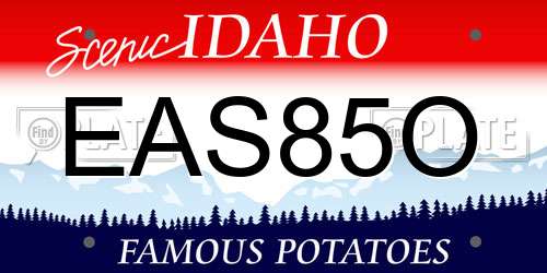 EAS85O Idaho License Plate