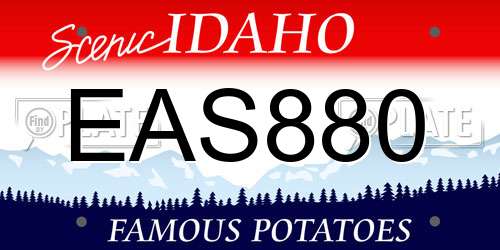 EAS880 Idaho License Plate