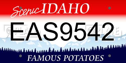 EAS9542 Idaho License Plate