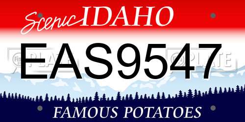 EAS9547 Idaho License Plate