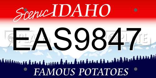 EAS9847 Idaho License Plate
