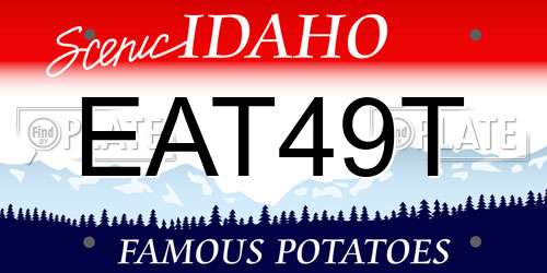 EAT49T Idaho License Plate