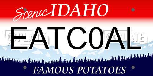 EATC0AL Idaho License Plate