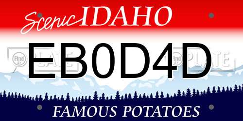 EB0D4D Idaho License Plate
