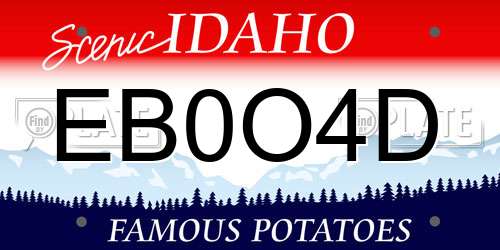EB0O4D Idaho License Plate