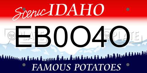 EB0O4O Idaho License Plate