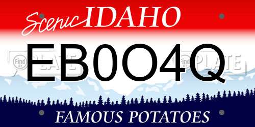EB0O4Q Idaho License Plate