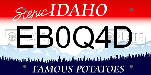 EB0Q4D Idaho License Plate