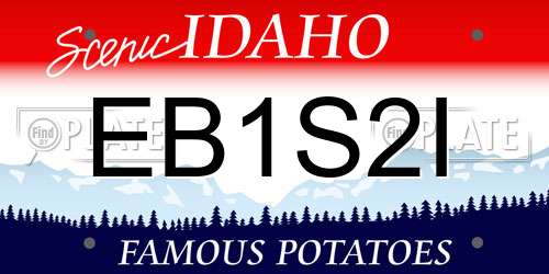 EB1S2I Idaho License Plate