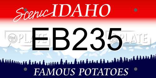 EB235 Idaho License Plate