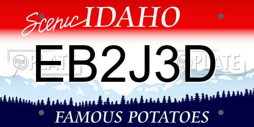 EB2J3D Idaho License Plate