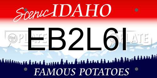 EB2L6I Idaho License Plate