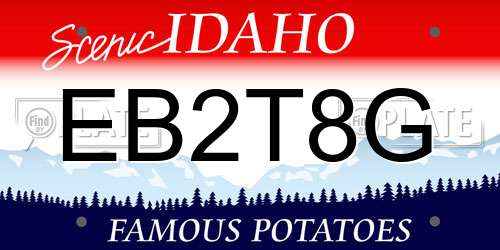 EB2T8G Idaho License Plate
