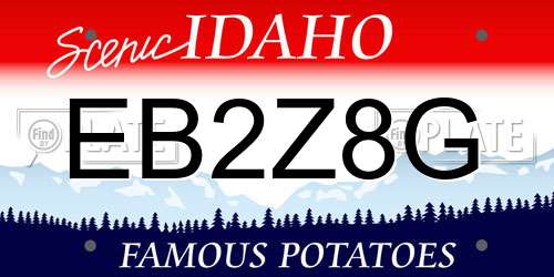 EB2Z8G Idaho License Plate
